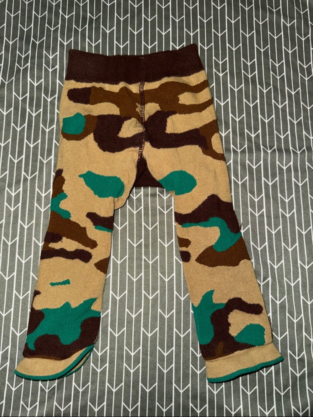 Camo Knit Kids Sweatpants in Brown & Green
